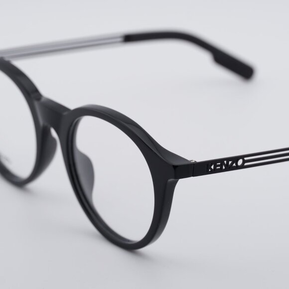Kenzo KZ50015U 001 Eyeglasses Shiny Black 51mm Round Frame - Picture 8 of 10